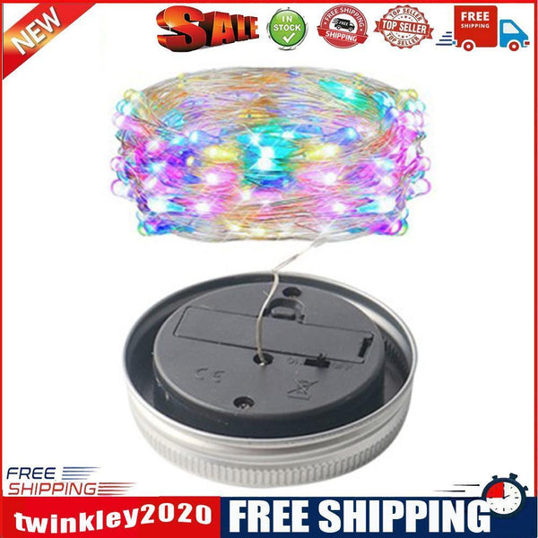 LED Solar Fairy Mason Jar Light Party Wedding Garden Decor (Multicolor 1m)