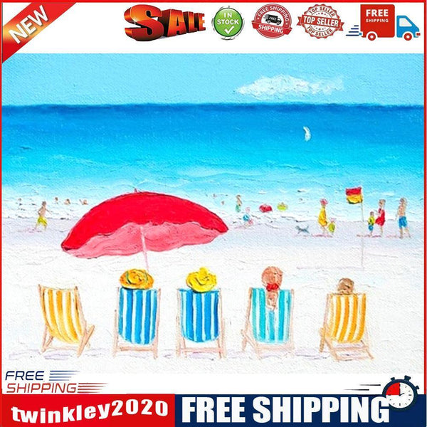 Painting By Numbers DIY Beautiful Beach Wall Picture Hand Painted Handwork