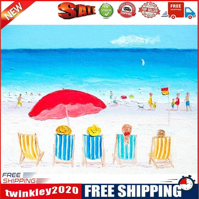 Painting By Numbers DIY Beautiful Beach Wall Picture Hand Painted Handwork