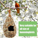Hummingbird House, Hand-Woven Nesting, Window Garden Hanging Birdhouses Hut