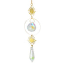 Crystal Wind Chime Star Moon Pendant Colorful Beads Hanging Drop Decor (D) Newly