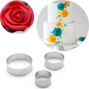 3pcs Stainless Steel Round Cake Mold Kitchen Fondant Cookie Decorating Tool
