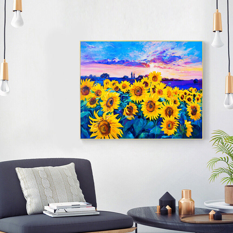 Sunflower Field Oil Paint By Numbers DIY Home Decoration Gift Wall Pictures Kit