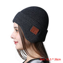 Warm Headset Beanie with Mic Removable 5.0 Bluetooth-Compatible Cap (Gray) Newly