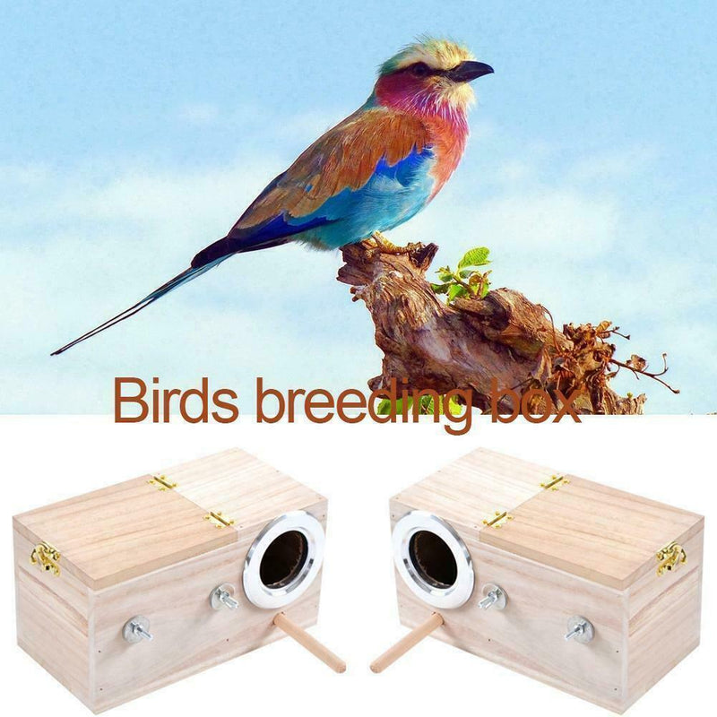Wooden Small Bird Breeding Box Nesting Budgie House Cage Parrots For Bird B4I1