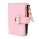 Cute Clutch Women Bifold Purse Solid Color Leather Card Holder (Light Pink)