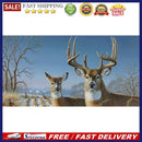 5D Full Round Drill Diamond Painting Kit Deer Snow House Decor for Adults