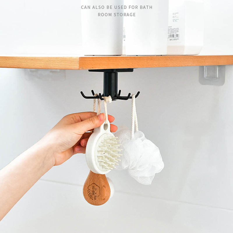 360 Degree Rotating Rack Kitchen Utensils Storage Holder Sundries Organizers