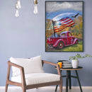 Full Round Drill Car with Flag Drawing 5D DIY Diamond Painting Kit Art Ornaments