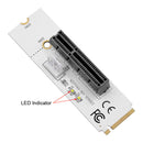 NGFF M.2 to PCI-E 4X Riser Card M2 Key M to PCIE X4 Adapter with LED Indicator