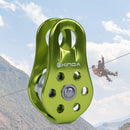 Rock Climbing Pulley Aluminum Bearing Lifting Fixed Rope Equipment (Green) Newly