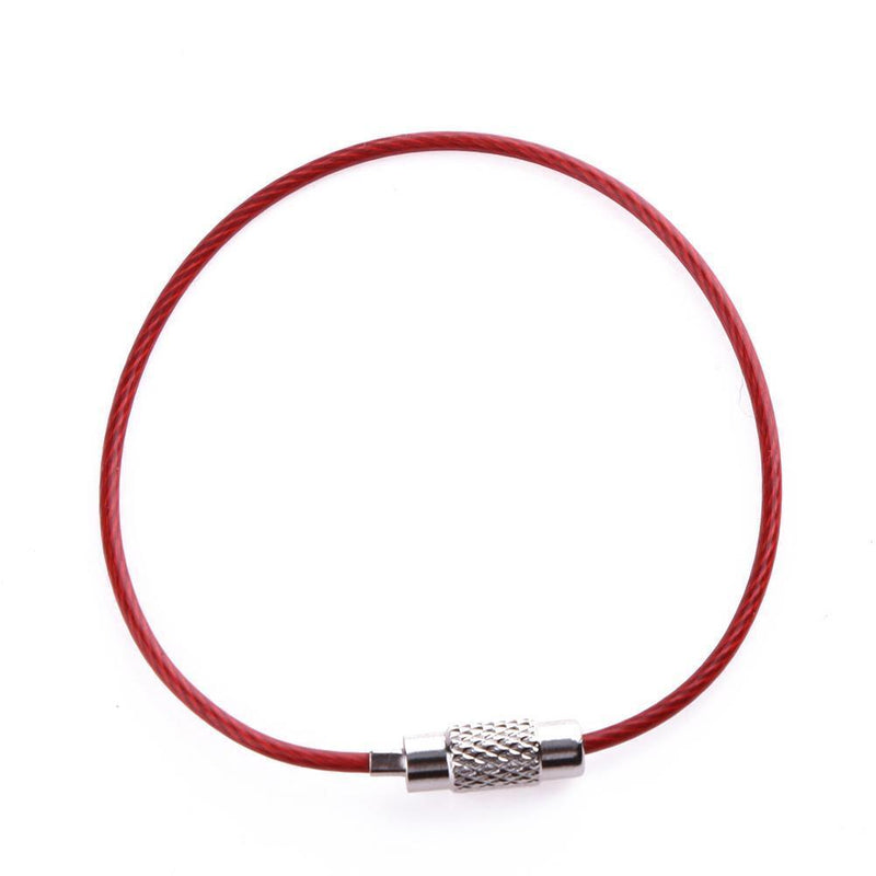 Stainless Steel Wire Rope Keychain Carabiner Cable Keyring Circle Outdoor H