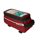 Waterproof Bicycle Front Tube Bag 6in Phone Touch Screen Saddle Bag (Red) Newly