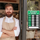 Business Hours Sign Hours of Operation Signs for Window / Door (Green) Newly