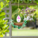 Crystal  Moon Circle Hanging Metal Pendant Home Decor (Green)