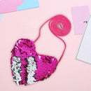 Baby Heart Shoulder Handbags Kids Girls Sequins Crossbody Bags (Rose Red)