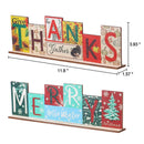 Decor Thanksgiving Decoration Christmas Theme Double-sided Festive Wooden Sign