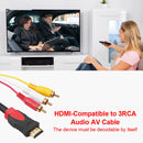 HDTV Male to 3RCA Audio Video AV Cable Cord Adapter Or TV Set-Box DVD Laptop