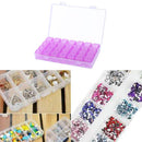28 Slot Plastic Storage Box Nail Art Rhinestone Jewelry Display Case(Purple