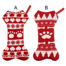 Party Decoration Pet Dog Christmas Stockings Knit Hanging Bone Shape Stockings