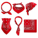 Print Bandana Hair Bands Women Unisex Square Scarf Turban Headband (Red) Newly