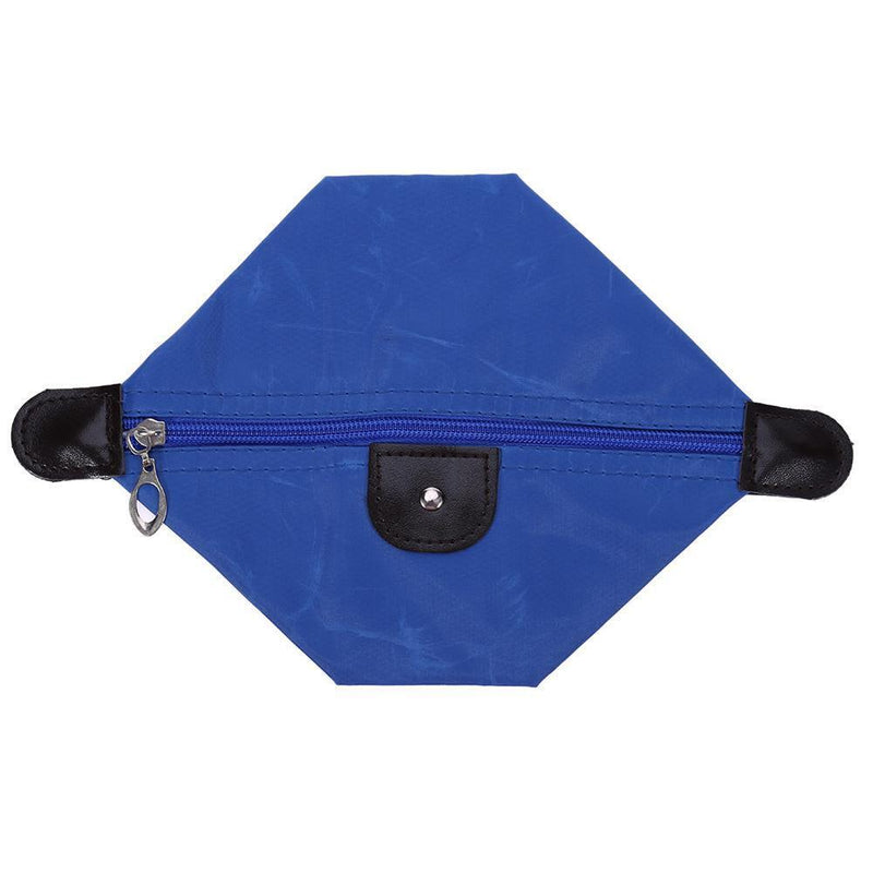 Women Zip Ingot Shape Dumpling Handbag Cosmetic Bag Makeup Tote(Royal Blue)