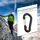 6x Aluminium Buckle Keychain Climbing Carabiner Outdoor Hiking Hook (Black)