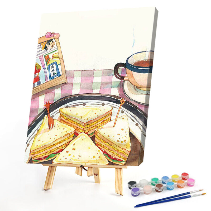 Acrylic Oil Painting By Numbers Cartoon Snacks Digital Picture Home Wall Decor