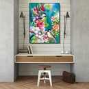 Painting By Numbers Kit DIY Birds Flowers Canvas Oil Art Picture Home Decor