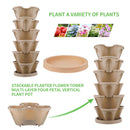 Strawberry Planter Pot Stackable Flowerpots Plants Seedling Holder (Beige) Newly