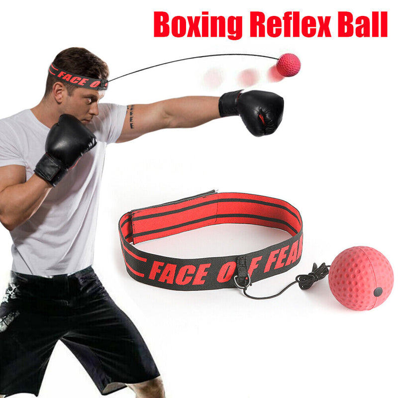 PU Foam Boxing Speed Punch Ball Head-Mounted Reaction Training Ball (Red)