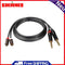 1.5m/4.9ft Dual 6.35mm 1/4 Mono Male to Dual RCA Male Adapter Audio Cable Cord