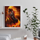 Painting By Numbers Kit DIY Fire Horse Hand Painted Canvas Oil Art Picture Newly