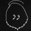 Casual Bridesmaid Crystal Necklace Earrings Set Wedding Gift Bridal L4I8