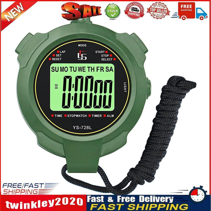 Digital Stopwatch Handheld Training Timer Sports Running Chronograph Watch Newly