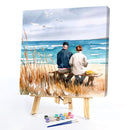 20X20cm Back View of Old Couple Frameless Oil Paint By Numbers DIY Painting K