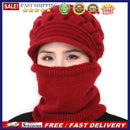 Female Neck Warmer Autumn Winter Beanies Knitted Hat Scarf Thick Warm Fleece