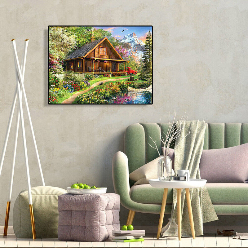 5D DIY Full Drill Diamond Painting Nature House Cross Stitch Embroidery Ornament