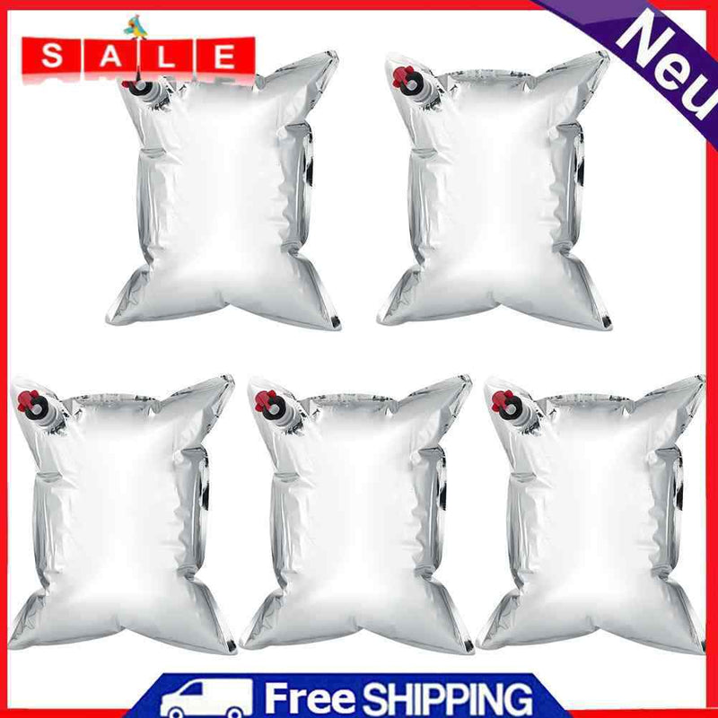 5pcs Aluminum Foil BIB Bag Juice Drink Storage Replacement Bag-in-Box with Tap