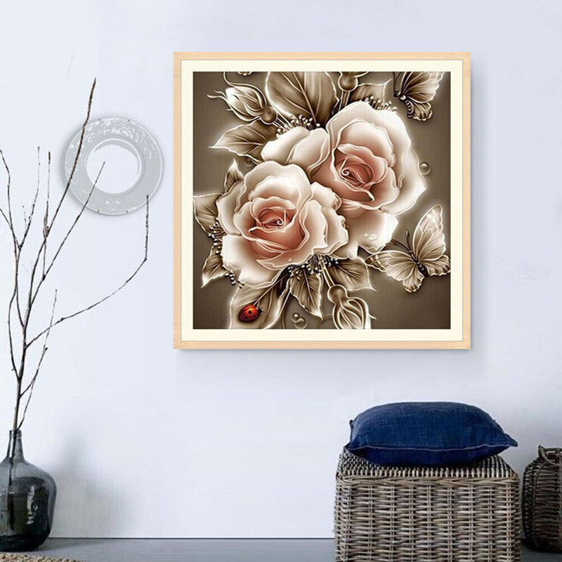 Rose 5D Diamond Painting Embroidery DIY Craft Cross Stitch Home Decor(Brown
