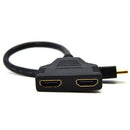 M/F Cable Splitter Adapter 1080p Male to 2 Female HDMI 1 In 2 Out Converter