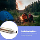 2x Collapsible Fire Bellowing Tool Stainless Steel Camping Fire Blower Pipes
