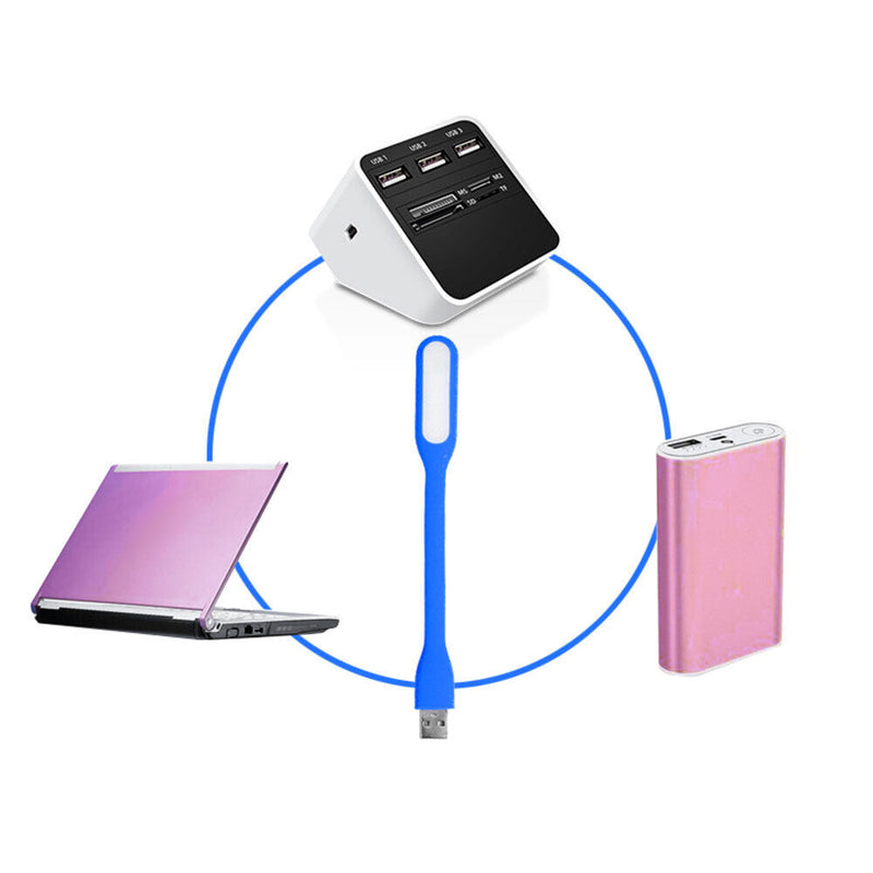 LED USB Lamp Mini Portable Laptop Book Reading Desk Night Lighting (Blue)