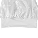 Women Night Sleep Hair Cap Satin Adjustable Curly Hair Styling Hat (White)