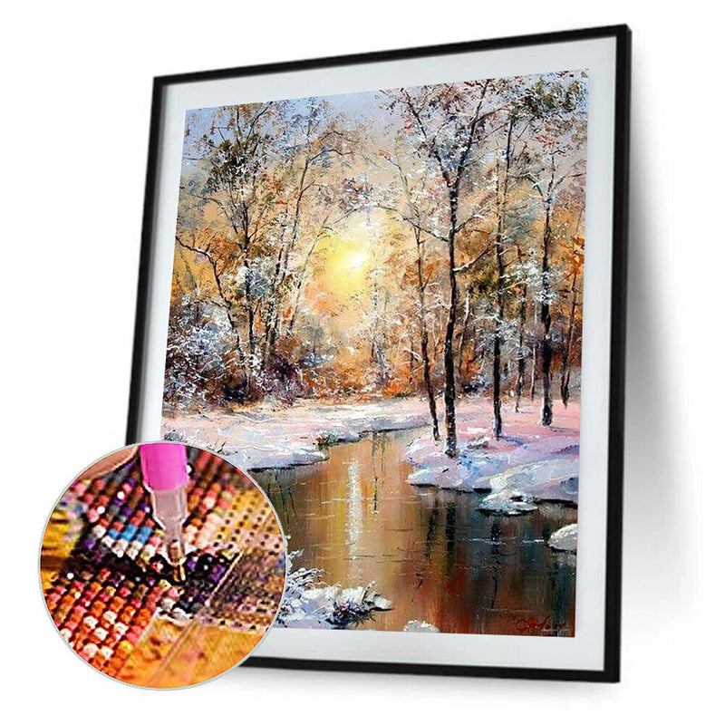DIY Diamond Painting Kits Full Round Drill Sunset Woods Mosaic Home Decorat