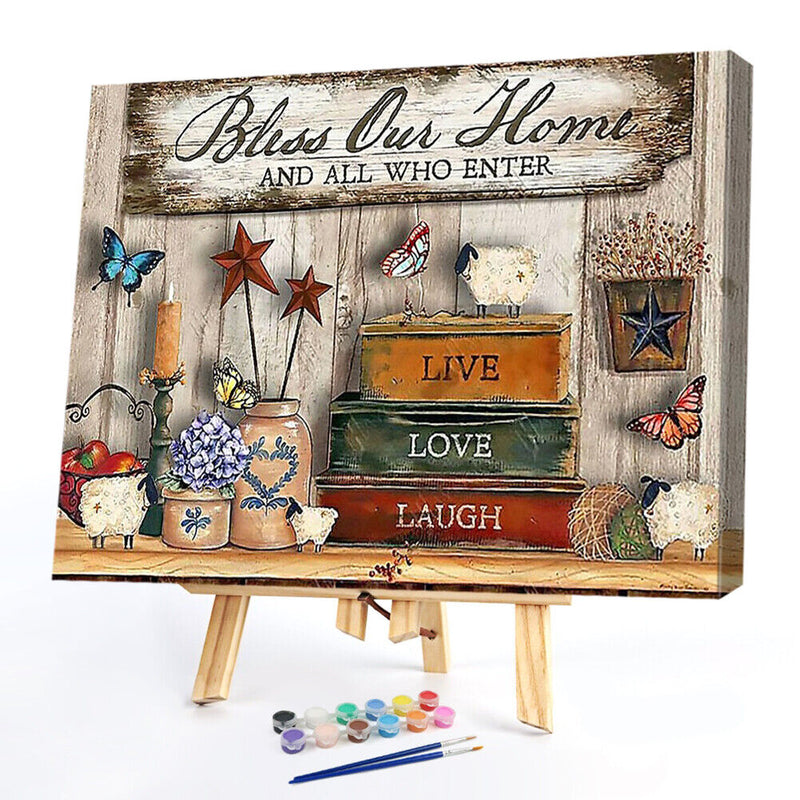 DIY Oil Paint by Numbers Calligraphy Painting Abstract Coded Acrylic Picture