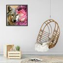 5D Diamond Painting Rose Wolf Full Round Rhinestone DIY Home Decoration Gif