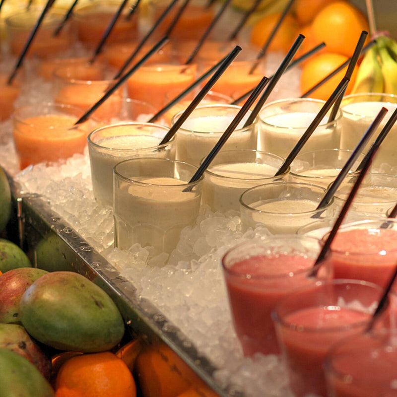 Drinking Straws Stripe Colourful Plastic Drinking Straws (250 Pack Black) Newly