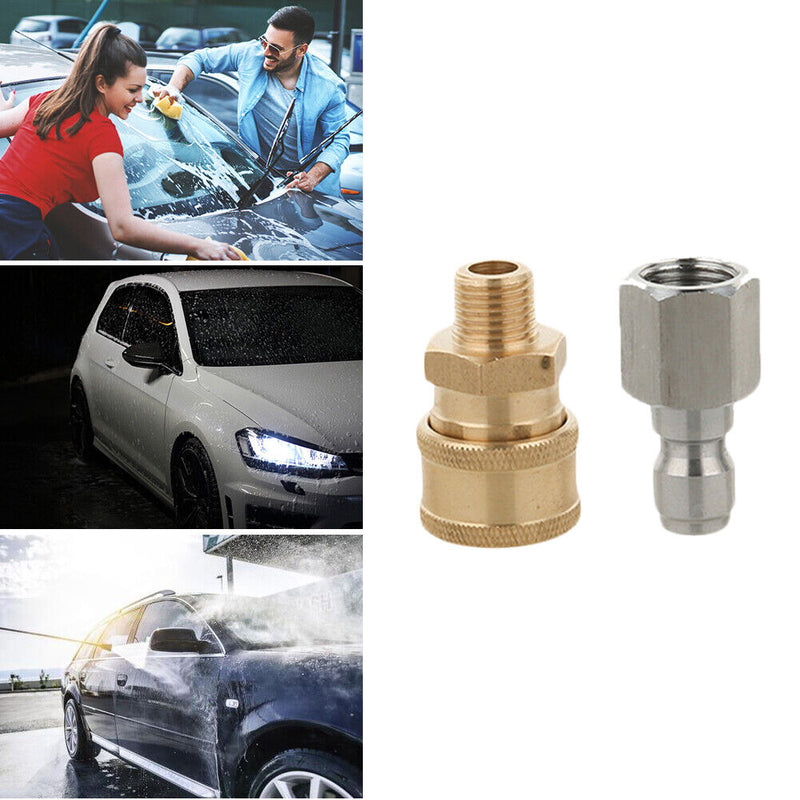 Pressure Washer Adapter Set 1/4 inch Quick Disconnect Kit Male + Female Cou