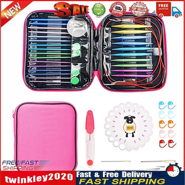 13pairs Aluminum Change Head Circular Knitting Needle Ring Set Woven Tools Newly